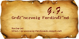 Grünczveig Ferdinánd névjegykártya